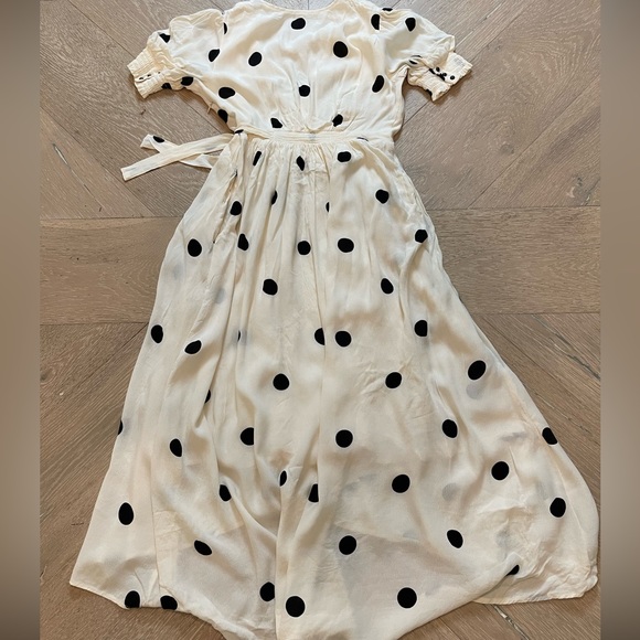 Anthropologie Maeve Breanna Maxi Side-Tie Wrap Polka Dot dress - Picture 5 of 9